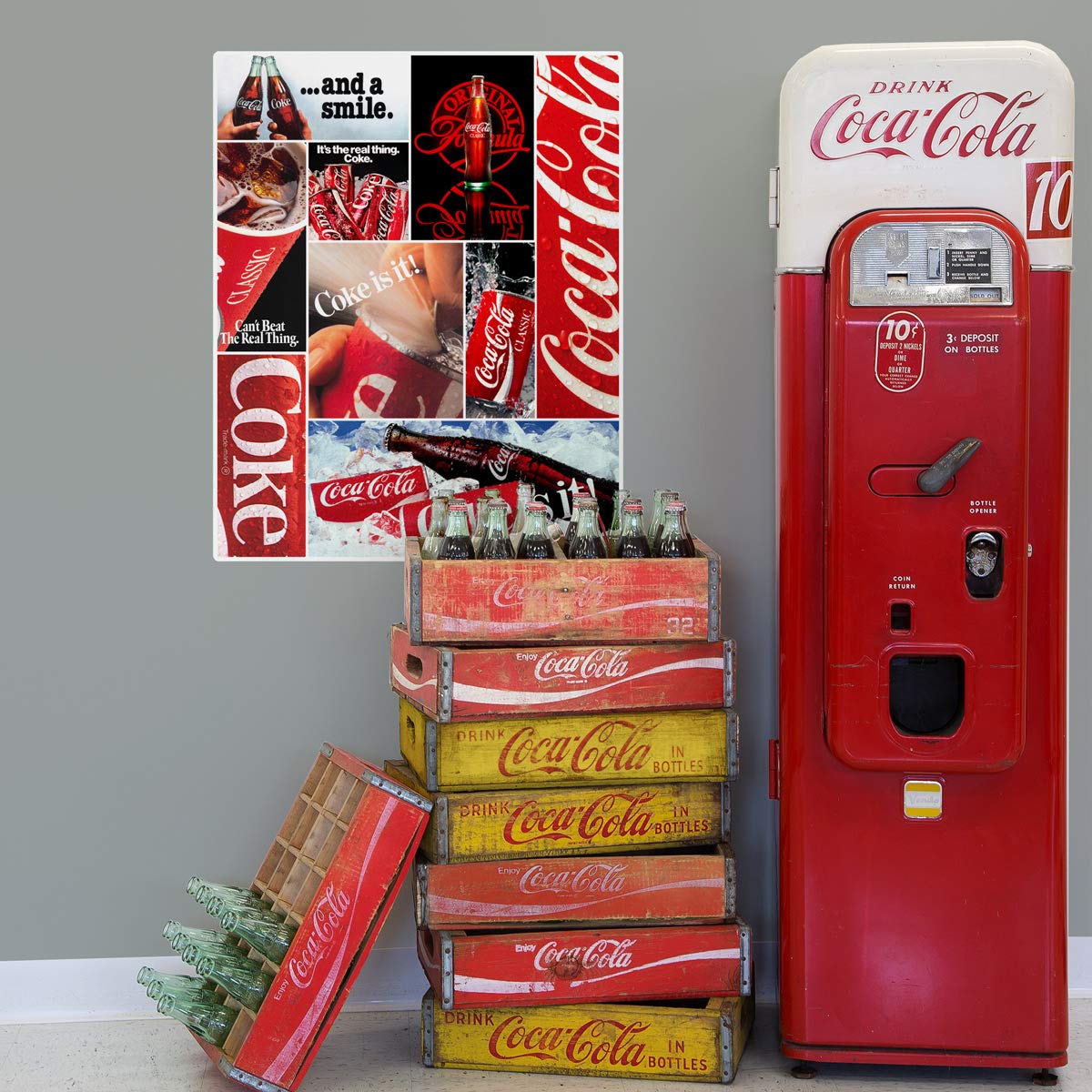 ◆中古美品◆Coca-Cola／コカコーラ／レトロ／ビンテージ／パネル3枚 ◇中古美品◇Coca-Cola／コカコーラ／レトロ／ビンテージ／パネル3枚